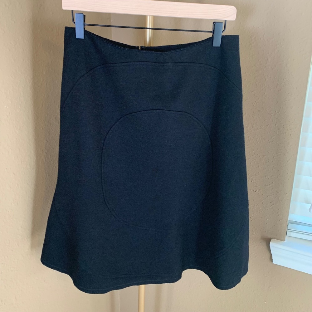 Jil Sander Black Virgin Wool A-Line Skirt | IT 38 / US 4 | Made in Italy